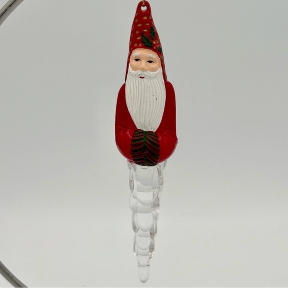 Source Unknown Other - Santa Claus Icicle Christmas Ornament 6”